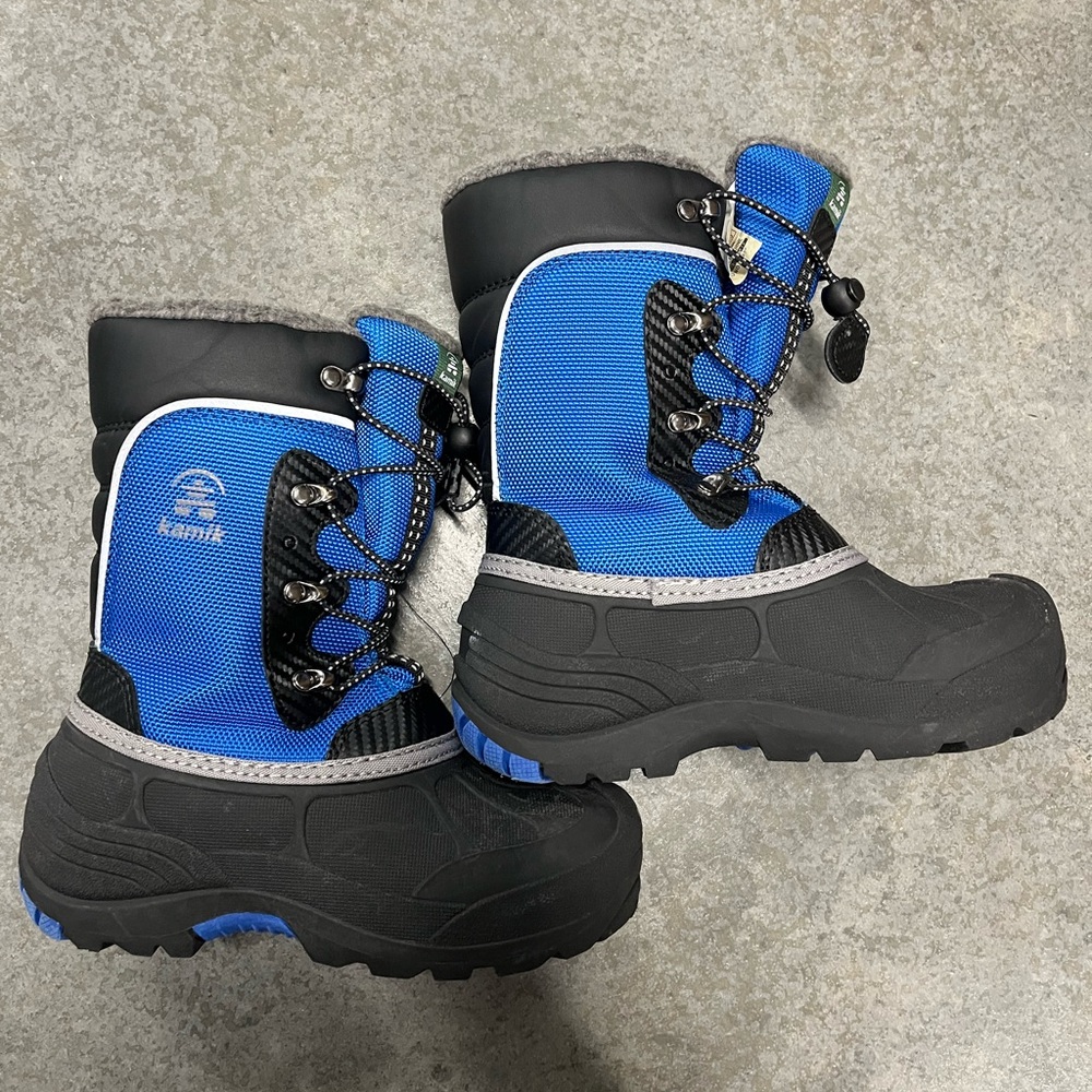 Kamik Kids' Black & Blue Snow Boots. Size 2